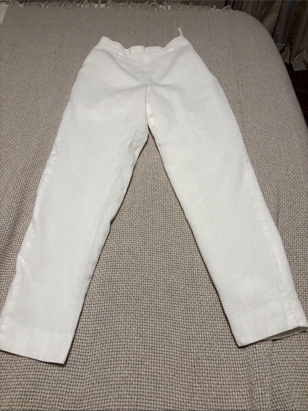 Preston & York White Cropped Textured Pants